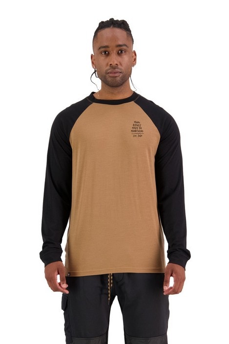 Mons Royale Icon Raglan Toffee/Black