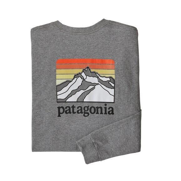 Patagonia M L/S Line Logo Ridge Responsibili Tee Gravel Heather