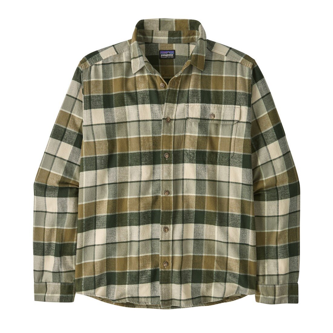 Patagonia M´s L/S LW Fjord Flannel Shirt Old Growth Green