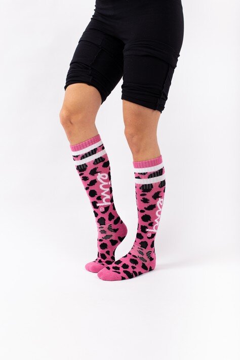 Eivy Cheerleader Wool Socks Pink Cheetah